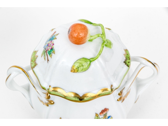 Rare Herend Hungary Hand-Painted Coffee Set,  Queen Victoria (VBO) Pattern