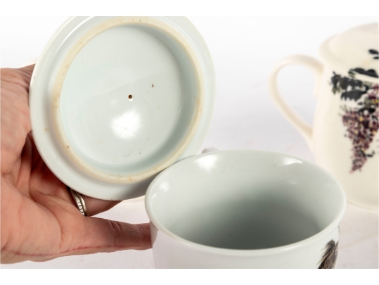 Grouping Of Three Chinese Porcelain Lidded Tea Mugs