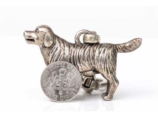 Kieselstein-Cord Sterling Silver Adorable Dog Key Chain