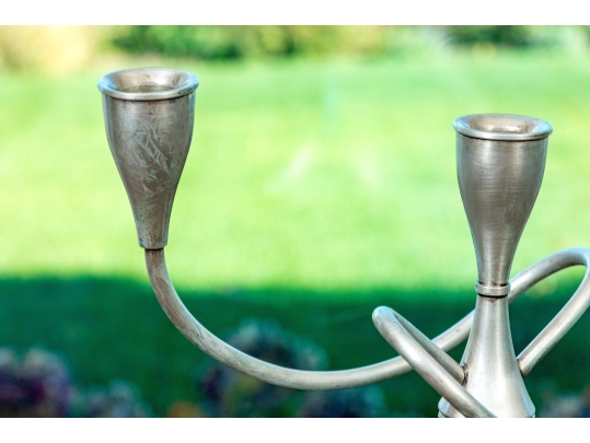 International Sterling Silver Weighted Three Light Candelabra