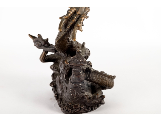 Chinese Bronze Dragon Sculpture