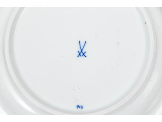 Set Of Three German, Meissen Blue And White Plates