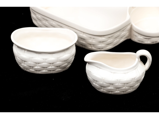 Tiffany& Co Strawberry Basket With Creamer And Sugar Bowl