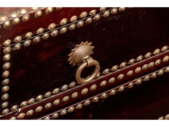 Pair Of Vintage Leather Wrapped Two Drawer Chests