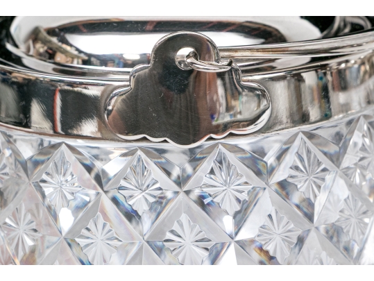 Two Antique Cut Glass And Silverplate Biscuit Jars
