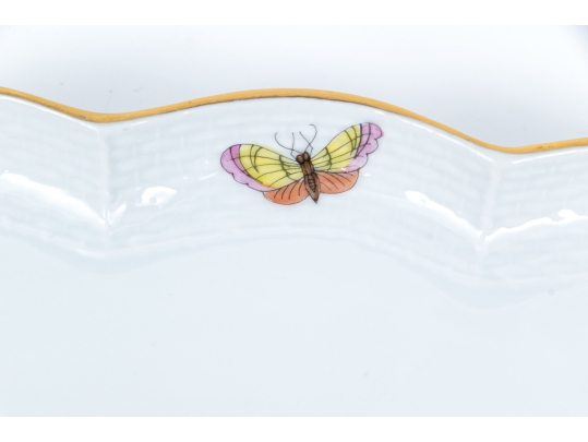 Herend Hungary Hand-Painted Porcelain Dessert Plate,  Rothschild Bird (RO) Pattern