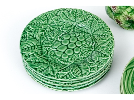 Assembled Fourteen Piece Collection Of Portuguese Ceramic Serving Items