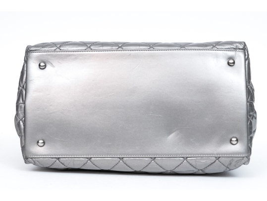 Chanel Silver Metallic Leather 