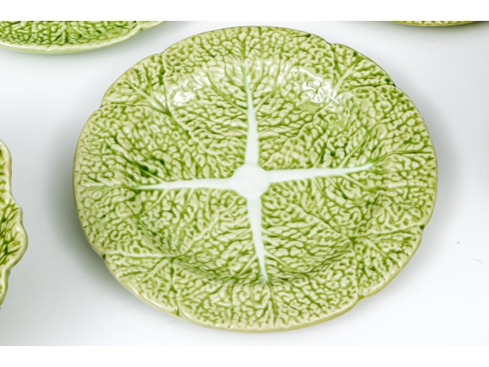 Set Of Twelve Portuguese Bordallo Pinheiro Hand-painted Cabbage Form Tureens With Underplates