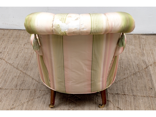 Vintage Button Tufted Armchair For Reupholstery