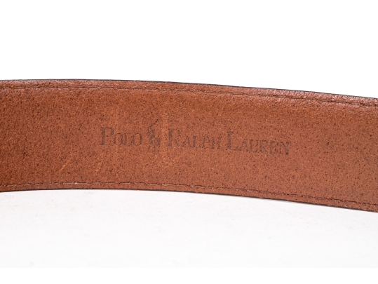 Polo Ralph Lauren Lot Of Two Brown Leather Belts, Size 40/100