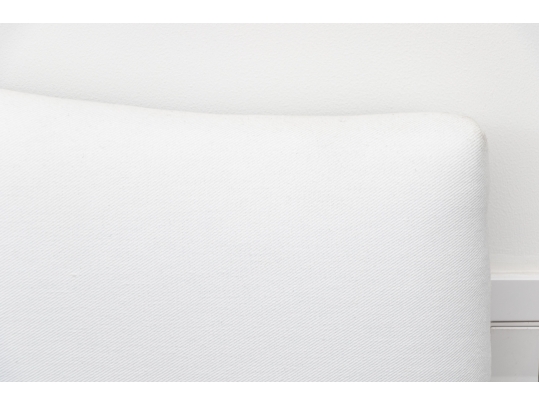 White Upholstered Camelback Headboard