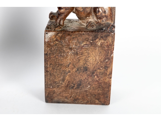 Vintage Carved Soapstone Asian Foo Dog Bookends