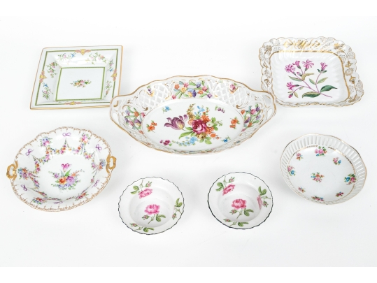 Assembled Set Of Seven Continental Porcelain Wares