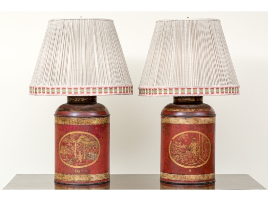 Pair Of Tole Table Lamps