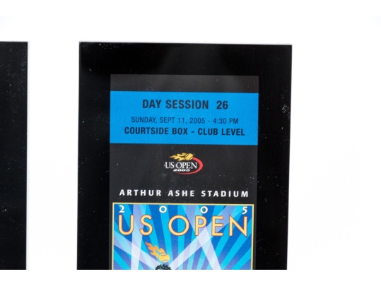 Framed US Open Tennis Tournament Tickets, 2003-2005
