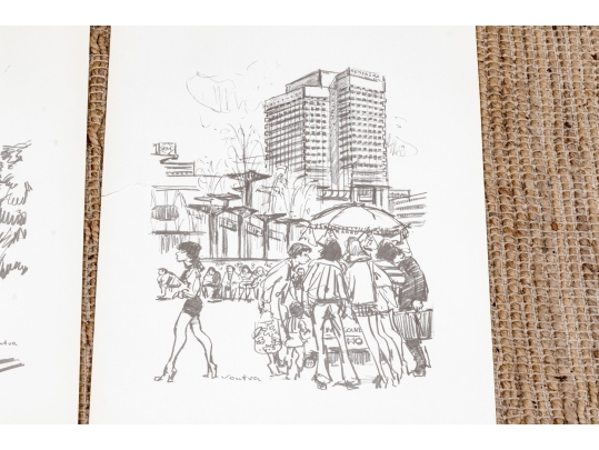 Vintage 1973-74 DDR Portfolio Of Prints Along With A Collection Of Other Prints