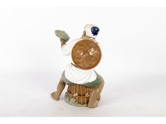 Chinese Dehua Style Porcelain Fisherman Figurine