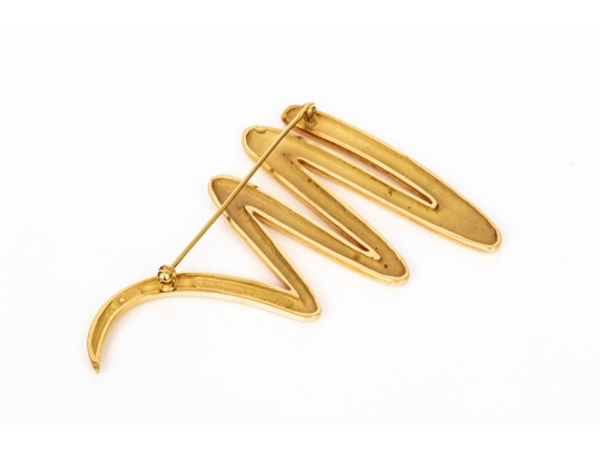 Tiffany & Co. 18k Yellow Gold Paloma Picasso Iconic Jumbo Graffiti Squiggle Brooch, With Box