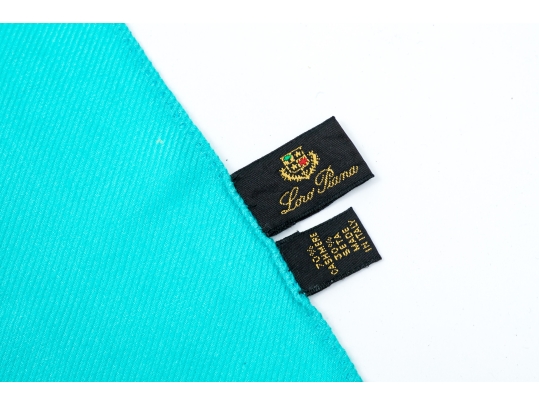 Loro Piana Striking Turquoise Cashmere And Silk Scarf