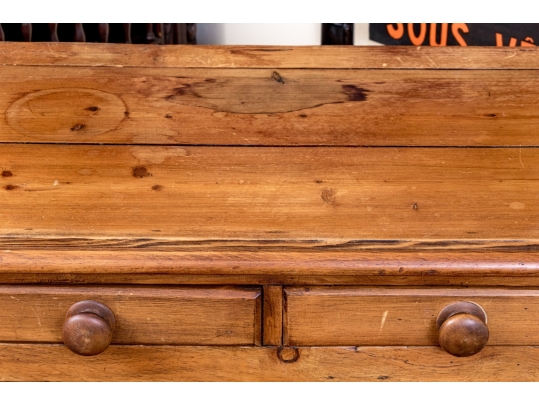 Pine Two Drawer Console Cabinet