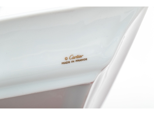 Cartier Fabulous Double Crocodile Limoge Porcelain Trinket Tray, With Box