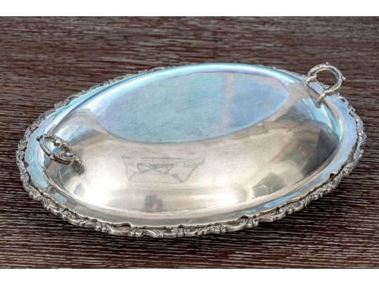 Mexican Sterling Silver Lidded Oval Serving Bowl, 43.6 Ozt.
