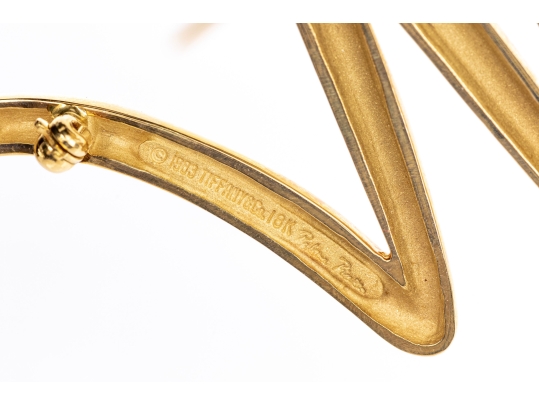 Tiffany & Co. 18k Yellow Gold Paloma Picasso Iconic Jumbo Graffiti Squiggle Brooch, With Box