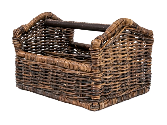 Handsome Wicker Cutlery Caddy Basket
