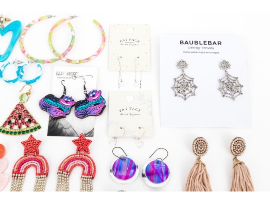 Extensive Collection Of Hoop, Stud, And Drop Pendant Style Costume Jewelry Earrings