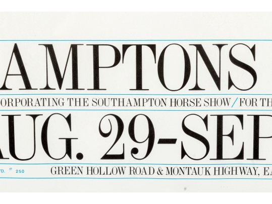 After Paul Davis Framed Vintage Horse Show Poster, Hamptons Classic 1978 