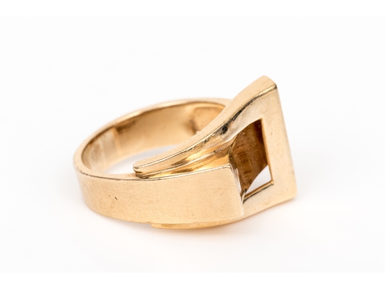 14k Yellow Gold Vintage Buckle Style Ring, Size 6.5-