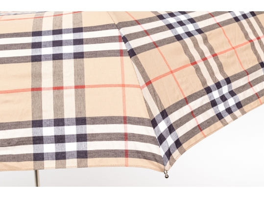 Burberry Nova Check Two Piece Vinyl And Canvas Tote Bag With Umbrella