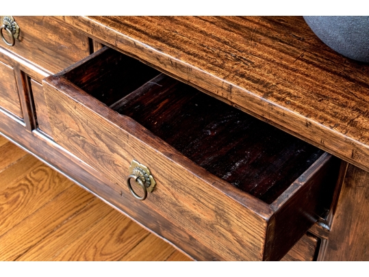 Chinese Carved Console Cabinet