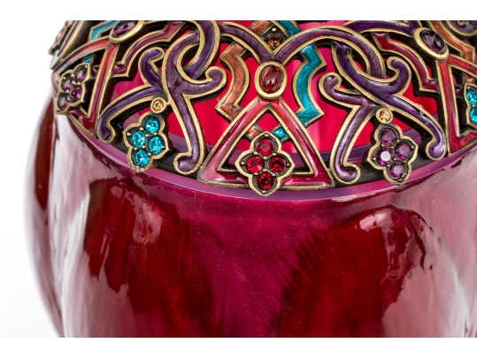 Jay Strongwater Large Arabesque Jar, Boxed