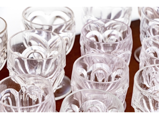 Assembled Twenty-Six Piece Flint Style Glass Goblets