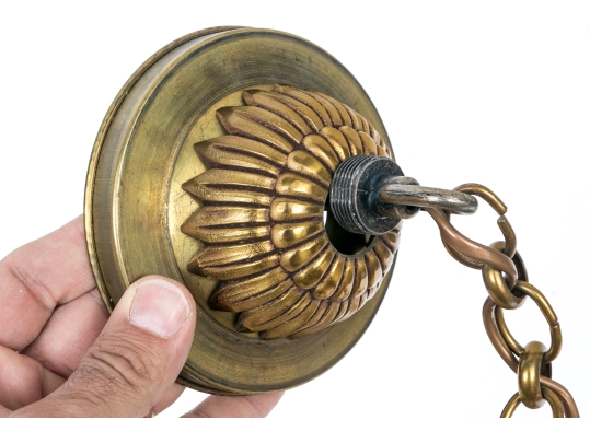 Quality Brass Three Light Cieling Mounted Chandlier