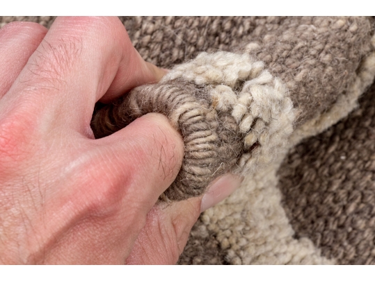 Hand Woven Wool Geometric Carpet, 7'-5