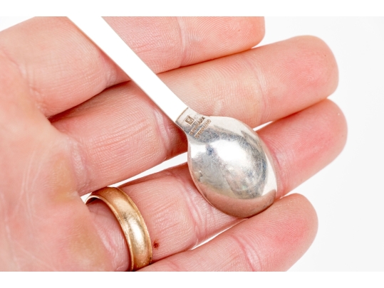 Set Of Twelve George Jensen Pyramid Sterling Demitasse Spoons, 4.57 Ozt.