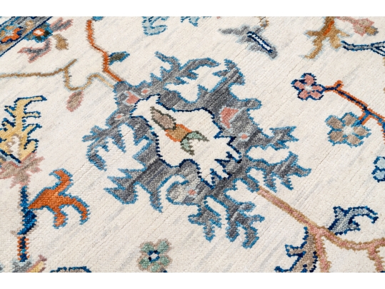 Soft Hand Knotted Wool Turkish Knot Room Size Carpet, 12' X 9', New