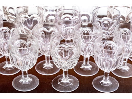 Assembled Twenty-Six Piece Flint Style Glass Goblets