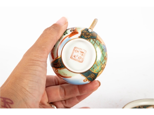Japanese Satsuma-Style Porcelain Demitasse Cup And Saucer
