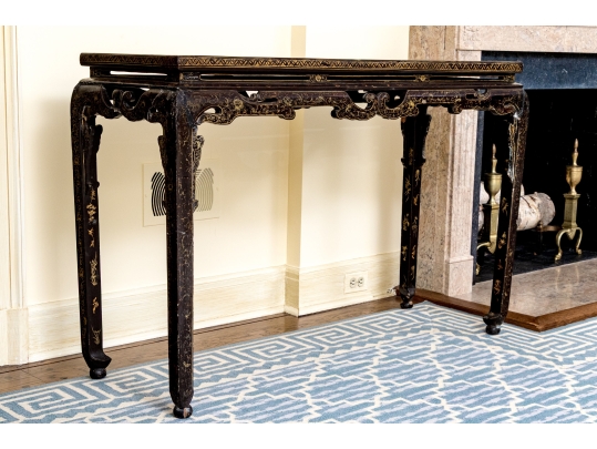 Antique 19th C. Chinese Lacquered Console Table