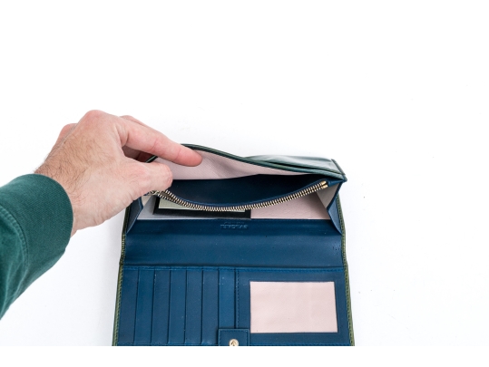 Bulgari Green Patent Leather Wallet