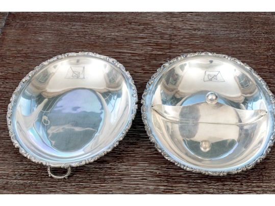 Mexican Sterling Silver Lidded Oval Serving Bowl, 43.6 Ozt.