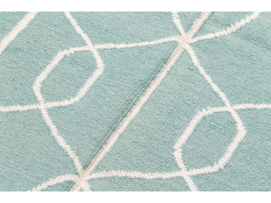 Hand Woven Wool Abstract Carpet, 8' X 5'-1