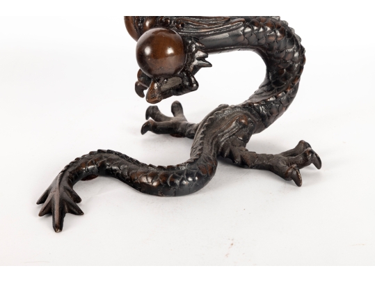 Chinese Bronze Dragon Sculpture