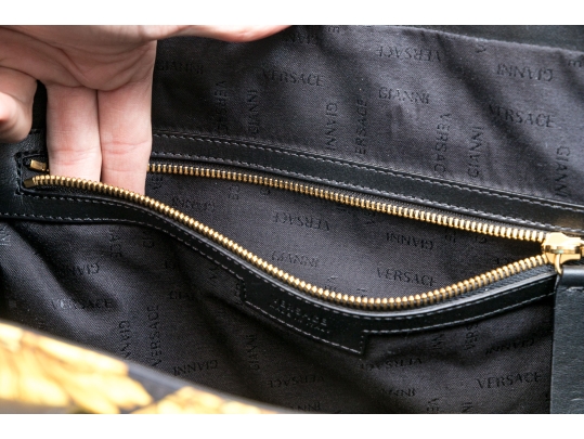 Versace Nylon Top Handle Shopper Tote Bag