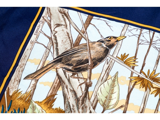 Hermès Fabulous Chasse Au Bois Woodland Scene Silk Scarf