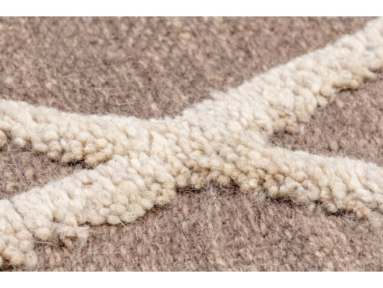 Hand Woven Wool Geometric Carpet, 7'-5